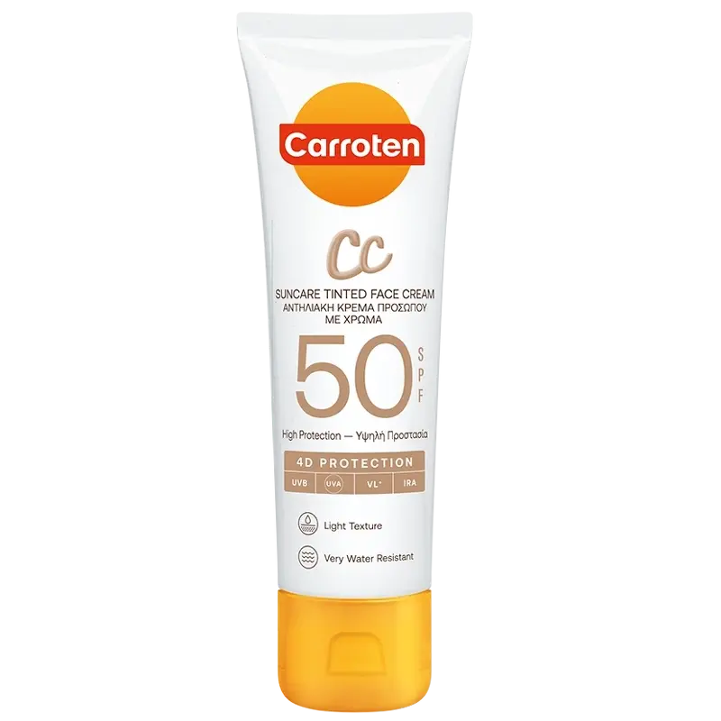 Carroten Ansigt CC Creme SPF 50 - 50 ml Solbeskyttelse