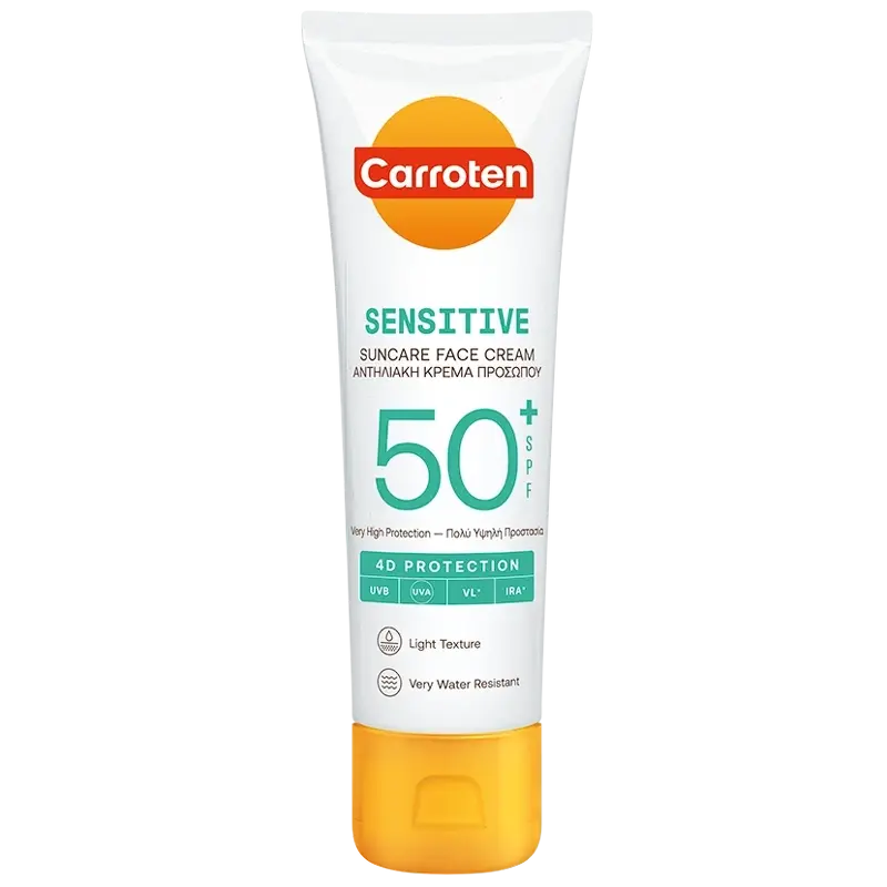 Carroten Ansigtssolcreme SPF 50 - Vandfast Beskyttelse