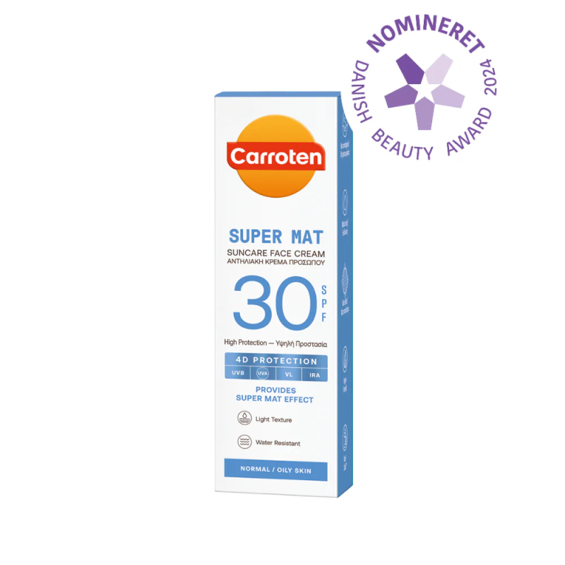 Carroten Super Mat Ansigtssolcreme SPF 30 - Solbeskyttelse