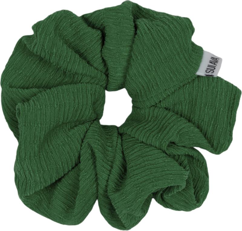 Ea Zigzag Scrunchie - Smuk hårelastik i grøn seersucker