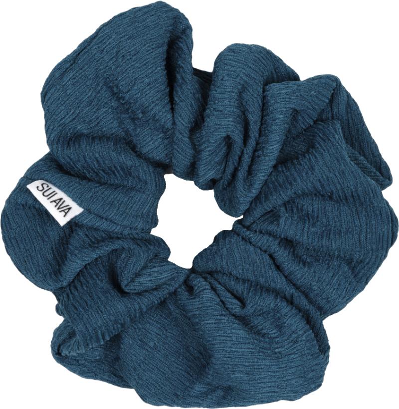 Ea Zigzag Scrunchie - Mørkeblå Hårelastik til Damer