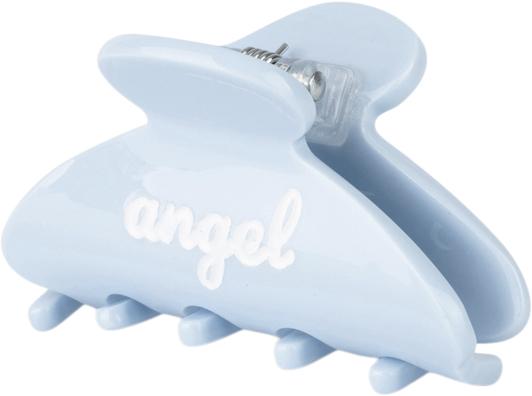 Ida Text Mini Hårklemme i Baby Blue fra Sui Ava