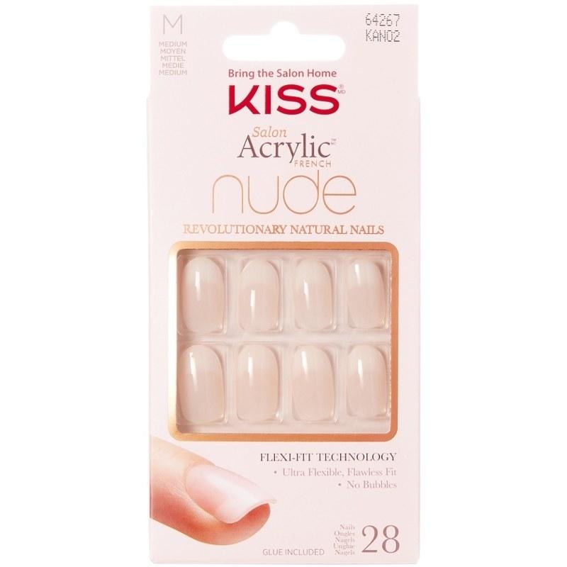 Kiss Salon Akryl Nude Franske Negle - KAN02 28 stk.