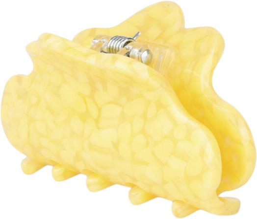 Pernille Wavy Mini Hårklemme - Lys Gul tilbud!