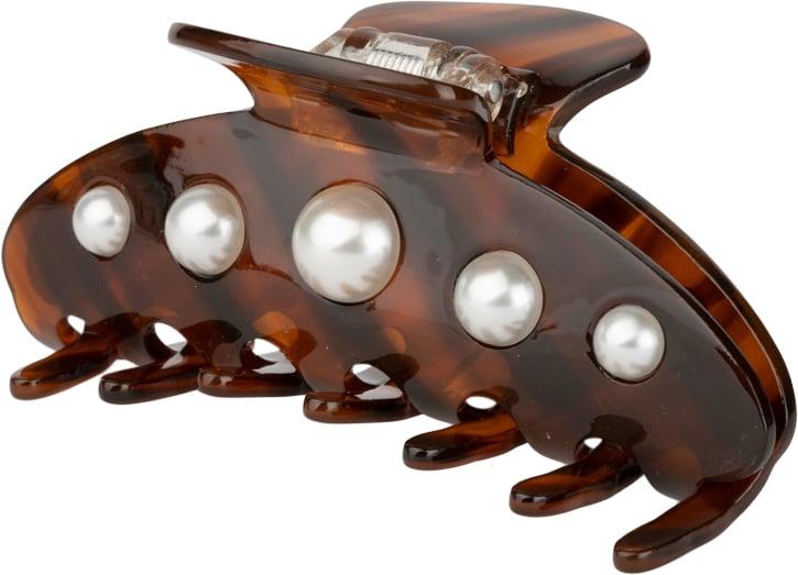 Ida Classic Pearly Big Hårklemme - Gylden Brun