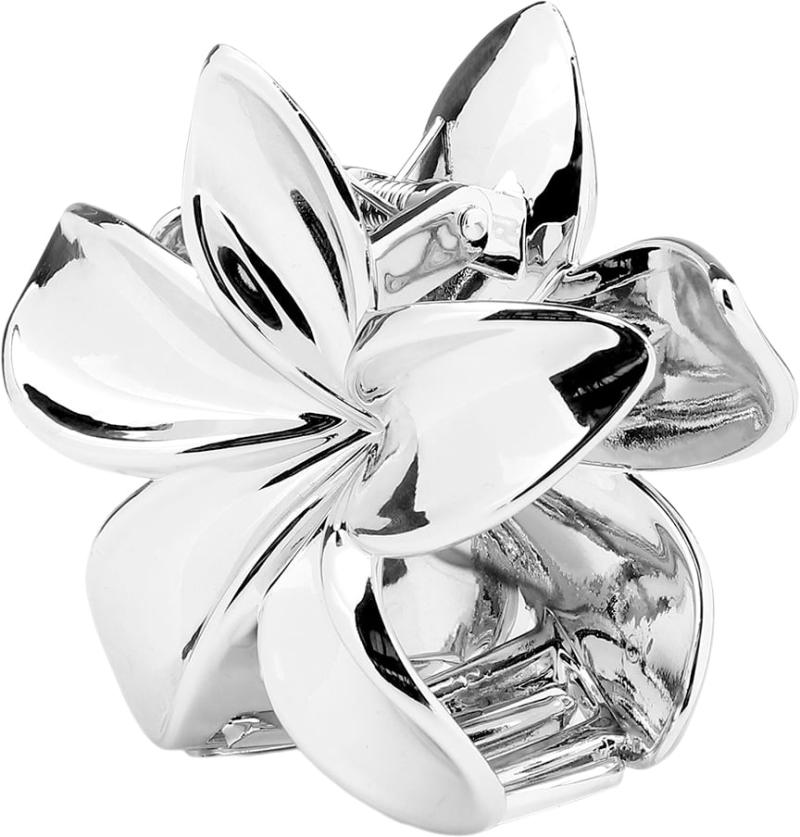 Plumeria Metallic Big Hårklemme i Sølv - Fantastisk Tilbud!