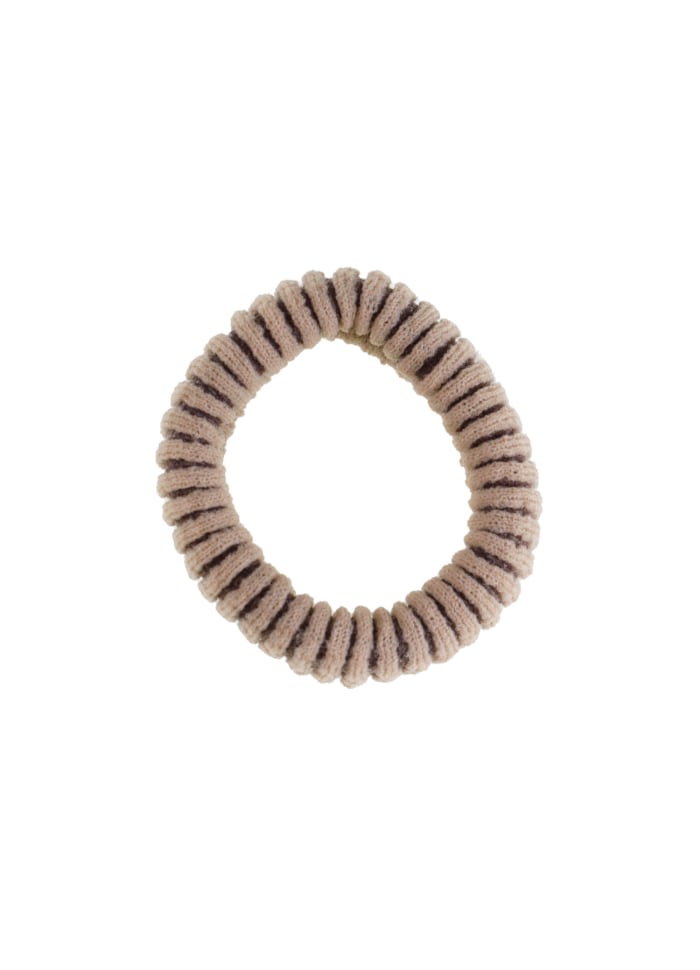 By Stær Lea Hårelastik - Beige Brun Stribet Tilbud!