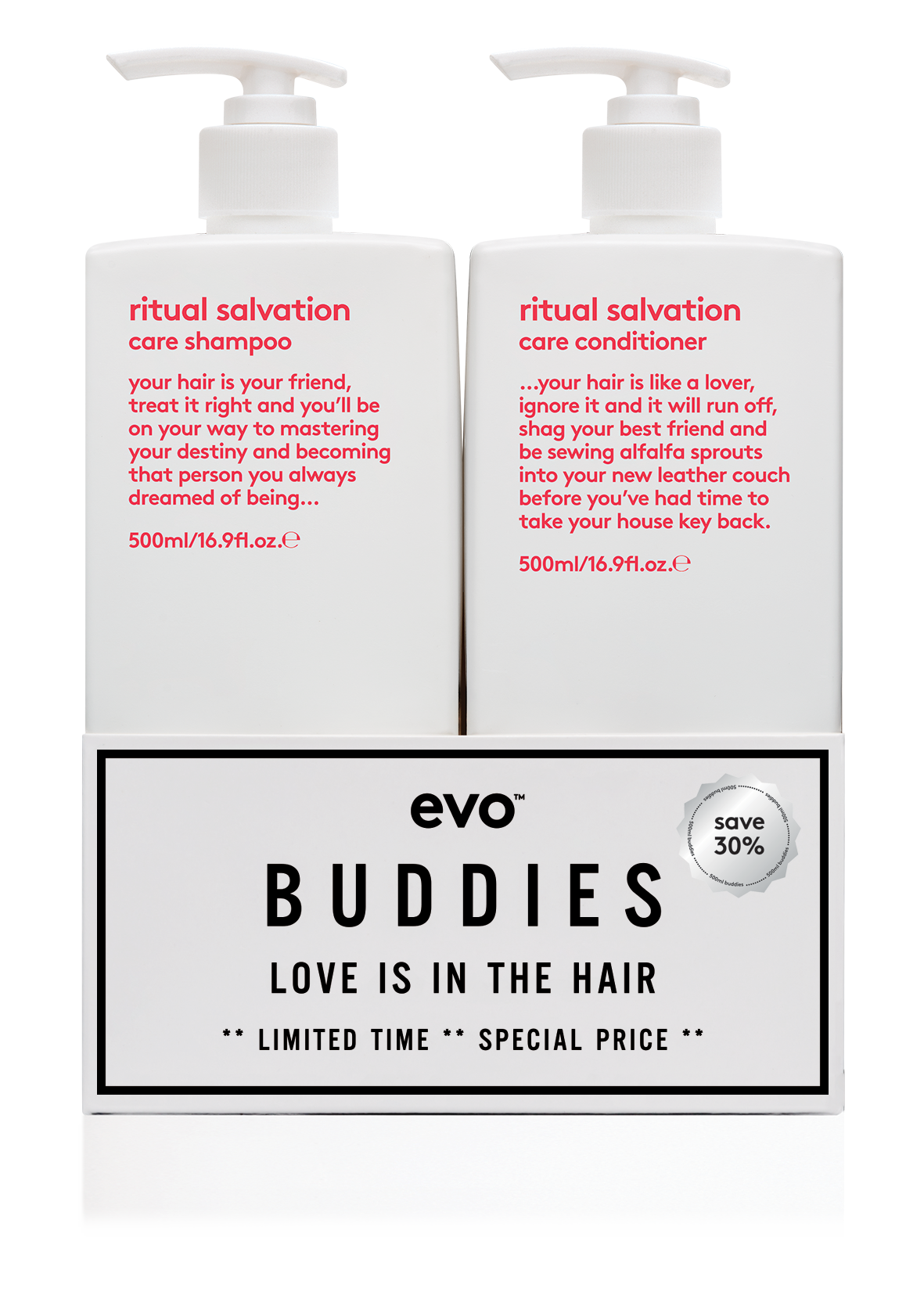 Evo Ritual Salvation Buddies Shampoo & Conditioner 2x500ml